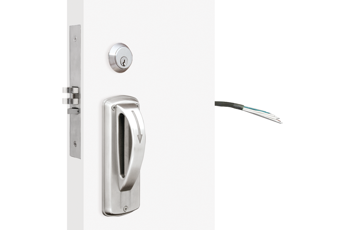 Electrified mortise lock with ligature resistant arch trim