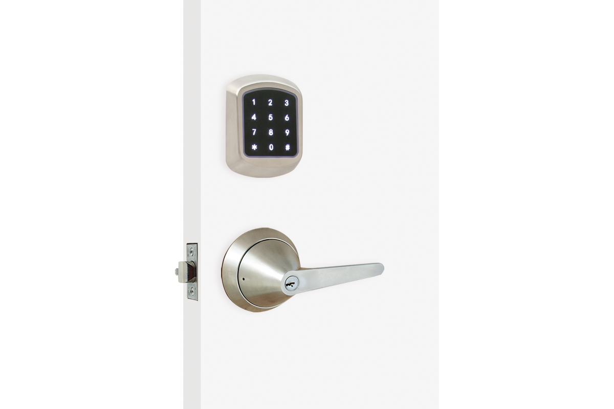 Ligature resistant electronic lock with a touchpad.