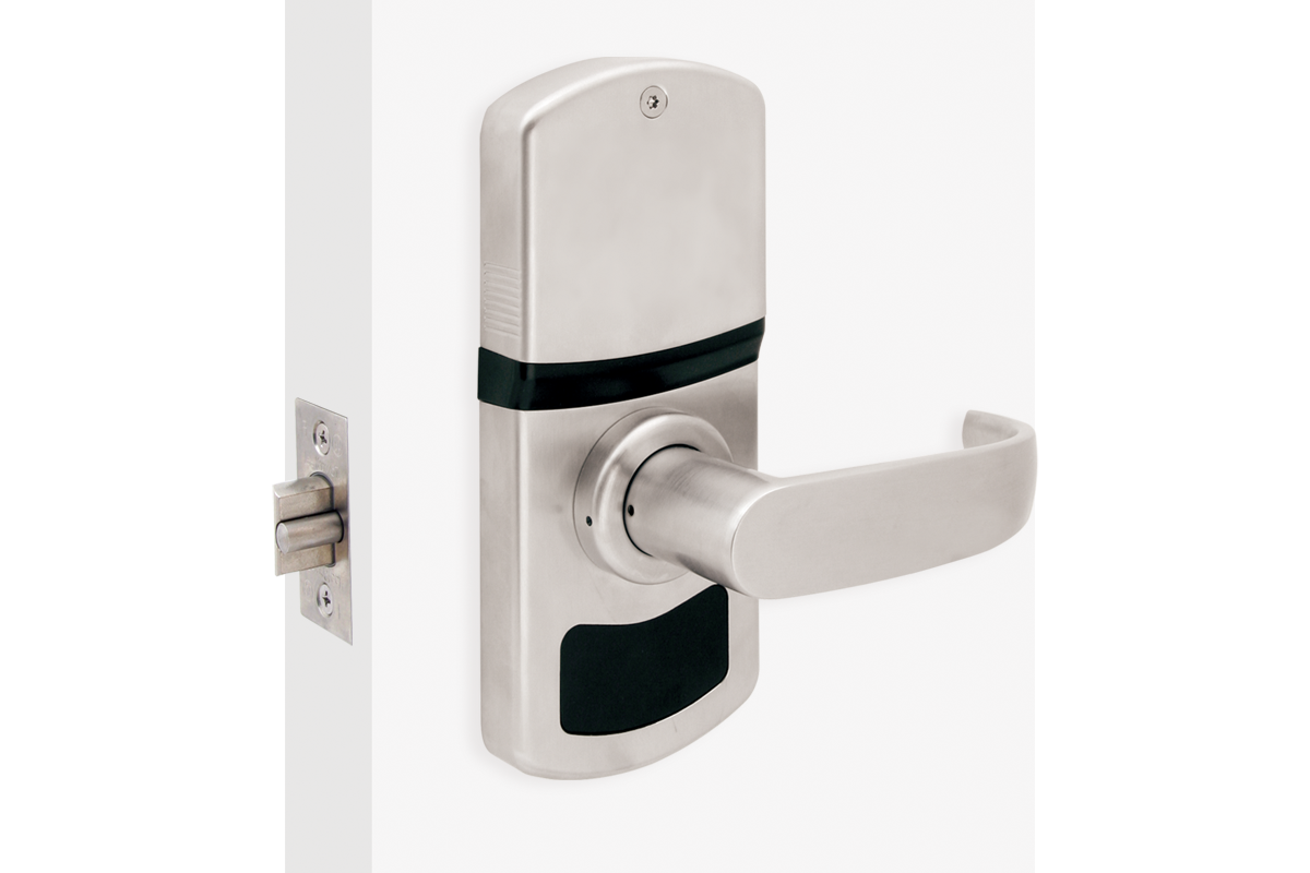 Electronic cylindrical lock with metal button keypad
